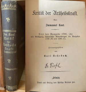 Kant, Imanuel: Kritik der Urtheilskraft. Text der Ausgabe 1790, mit Beifügung sammtlicher Abweichungen der Ausgaben 1793 und 1798.