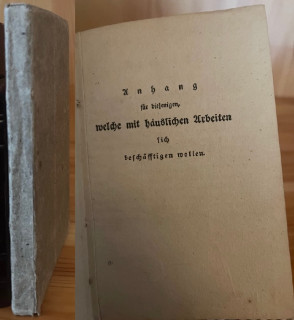 Kochbuch mit Anhang für Kinder-Wärterinnen.