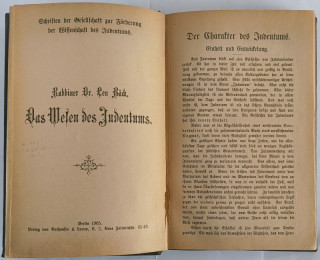 Bäck, Leo: Das Wesen des Judentums.