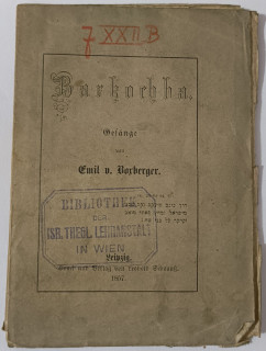 Boxberger&comma; Emil von: Barkochba&period; Ges&auml;nge&period;
