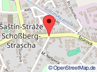 Karte von Schoßberg-Strascha / Šaštín-Stráže