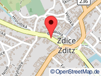 Karte von Zditz / Zdice / Zdic / Zitz