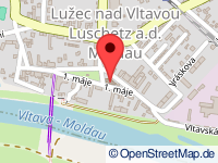 Karte von Luschetz an der Moldau / Lužec nad Vltavou