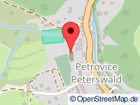 Karte von Peterswald in Böhmen / Petrovice u Chabařovic