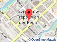 Karte von Treptow an der Rega / Trzebiatów